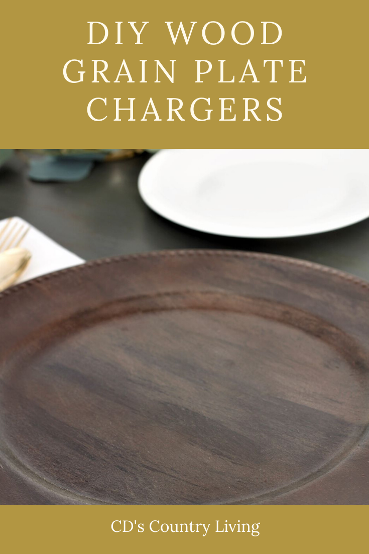 DIY Wood Grain Charger Plate -